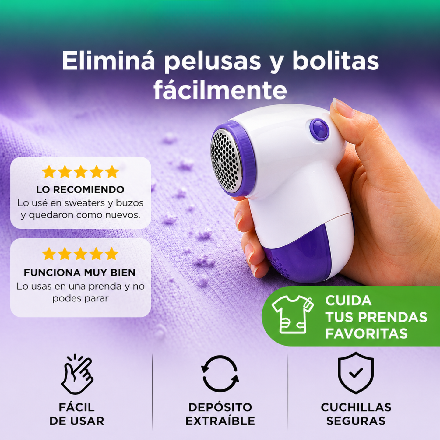 Mini Saca Pelusa y Pelos de Mascotas