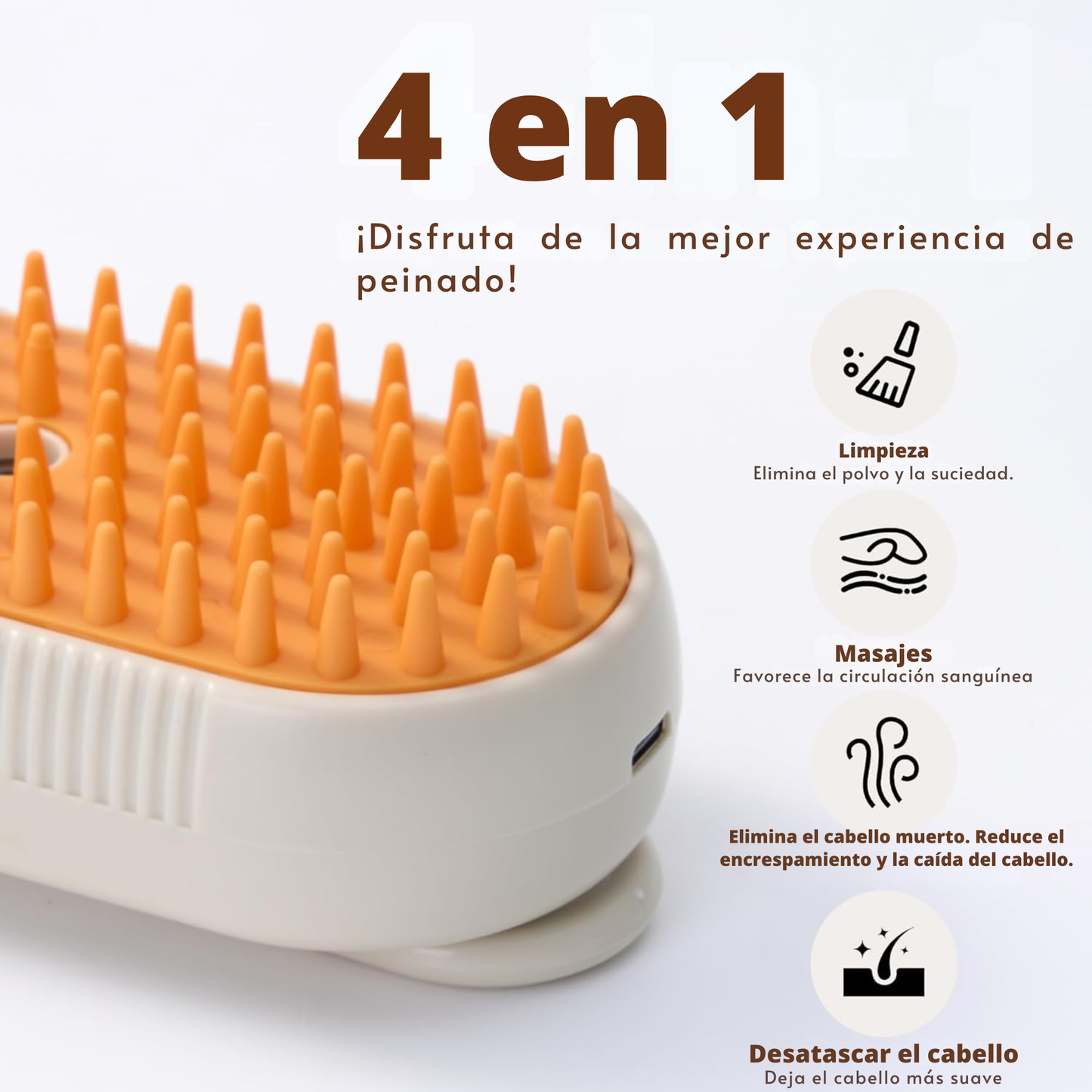 Cepillo de vapor 3 en 1 para perros y gatos