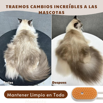 Cepillo de vapor 3 en 1 para perros y gatos